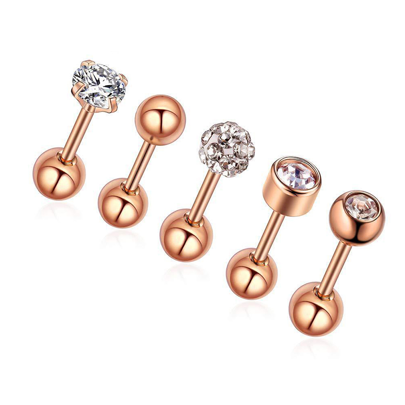 10 Chiếc Khuyên Tai Bằng Thép Không Gỉ Đính Pha Lê | BigBuy360 - bigbuy360.vn