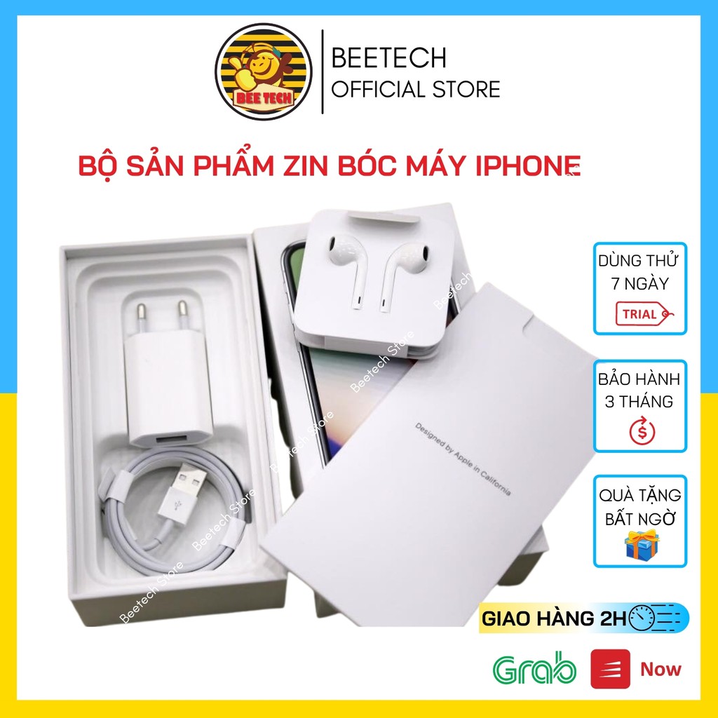 Bộ sản phẩm : bộ sạc và tai nghe zin bóc máy của ip chính hãng Beetech