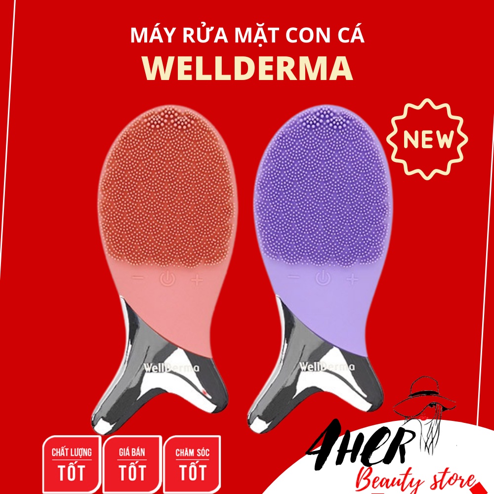 Máy rửa mặt con cá Wellderma Mẫu mới 2021 Bảo hành 1 đổi 1 Cleansing Fish Hàn Quốc chính hãng 2 tem