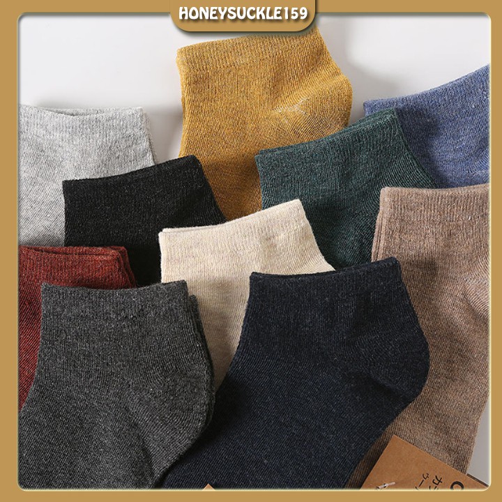 Combo 10 Đôi Tất Unisex Đa Sắc Cổ Ngắn Hàng Loại 1 Co Giãn Tốt,Kháng Khuẩn,Thấm Hút Mồ Hôi.Khử Mùi