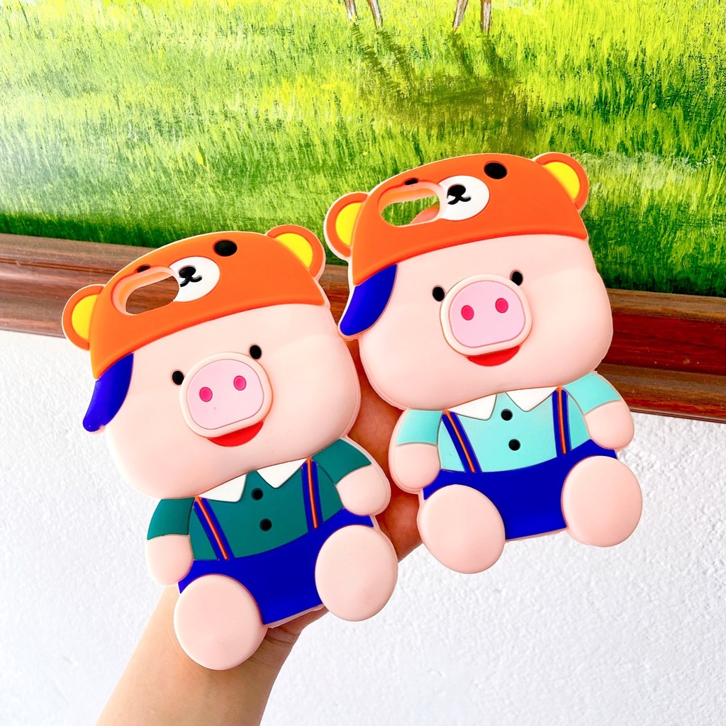Ốp lưng iphone thú silicon ip6/ 6s/ 7/ 8 hình heo cute gấuu nâu mèo kitty heo xinh