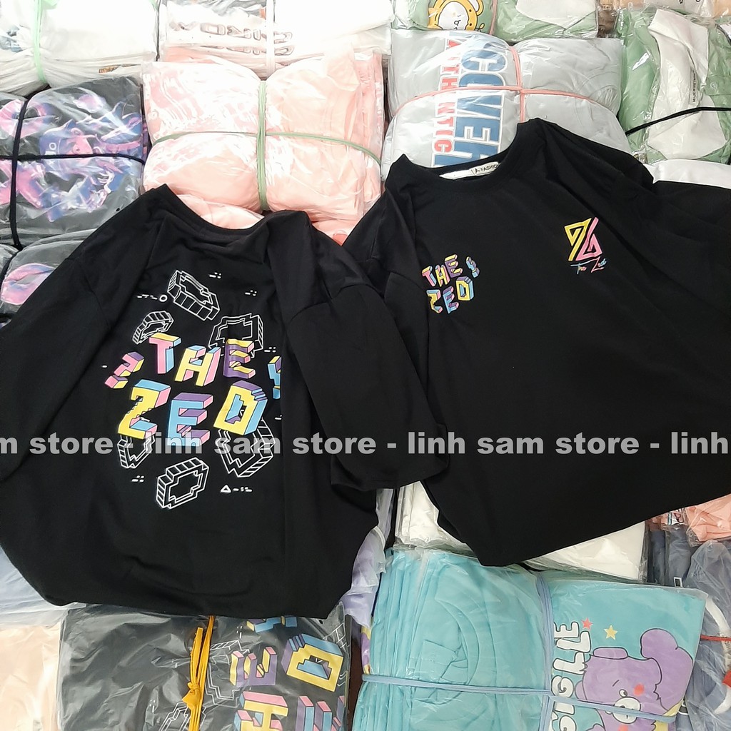 Áo thun nữ tay lỡ freesize phông form rộng dáng Unisex, mặc cặp, nhóm, lớp in hình THE ZED HÌNH KHỐI | BigBuy360 - bigbuy360.vn