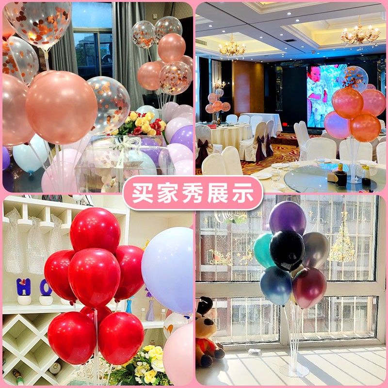 Trụ bóng bay để bàn 7 nhánh kèm 10 bóng bay trang trí sinh nhật, đám cưới