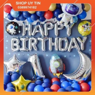 Set bóng trang trí sinh nhật phi hành gia cho bé trai BT2🍓Bống Balloon shop🍓 Trang trí sinh nhật rẻ đẹp