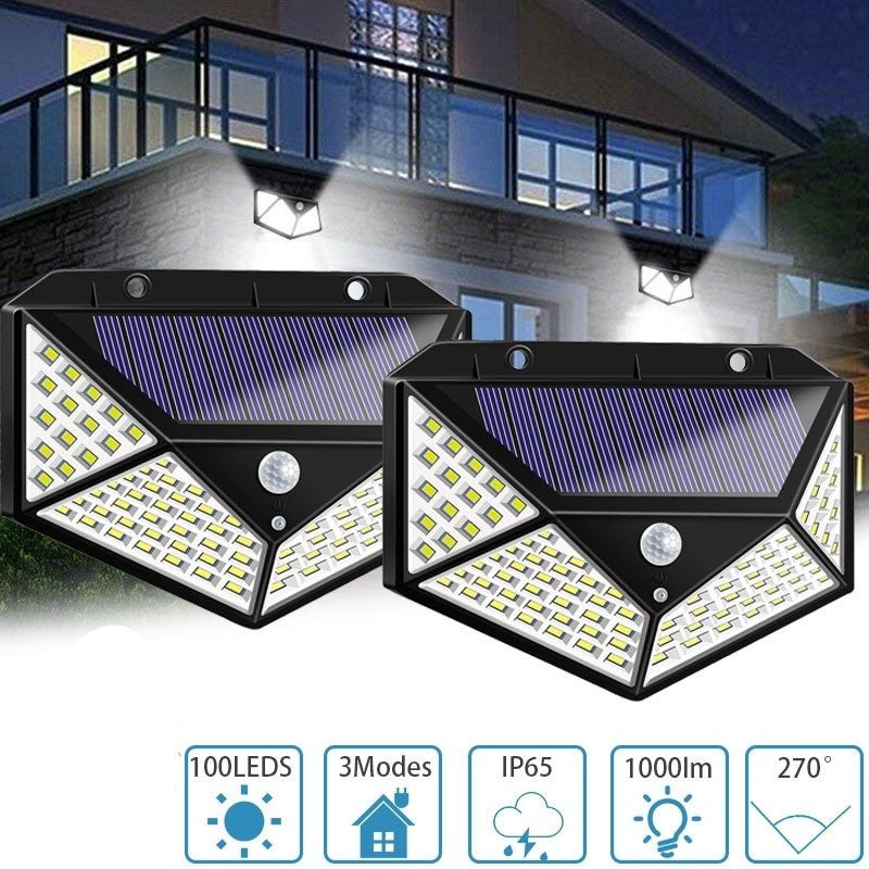 Đèn năng lượng mặt trời Solar siêu sáng cảm biến 100 LED