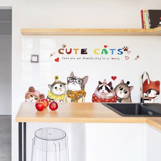 decal dán tường mèo cute