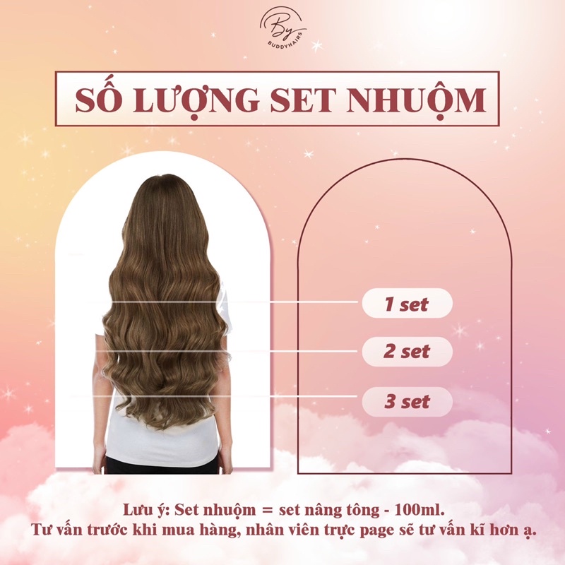 Thuốc nhuộm tóc NÂNG NỀN Buddyhairs, Buddy.hairs tặng kèm găng tay, mũ trùm,trợ nhuộm tiện ích