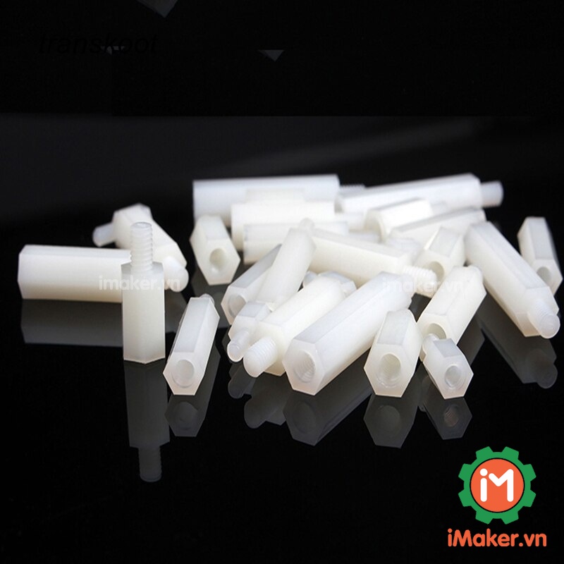 Trụ Nhựa M3 Đực-Cái + 6mm Nhiều Kích Thước, Đỡ PCB, Lắp Mạch Điện - Gói 10 Cái