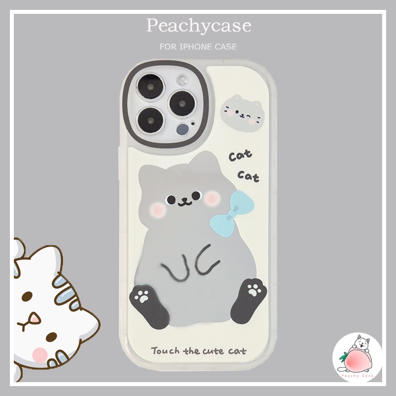 Ốp Điện Thoại PC Cứng Chống Sốc Có Gương Trang Điểm Hình Mèo Dễ Thương Cho iPhone 13 12 Mini 11 Pro Max X Xs Max XR 8 7 Plus 13mini