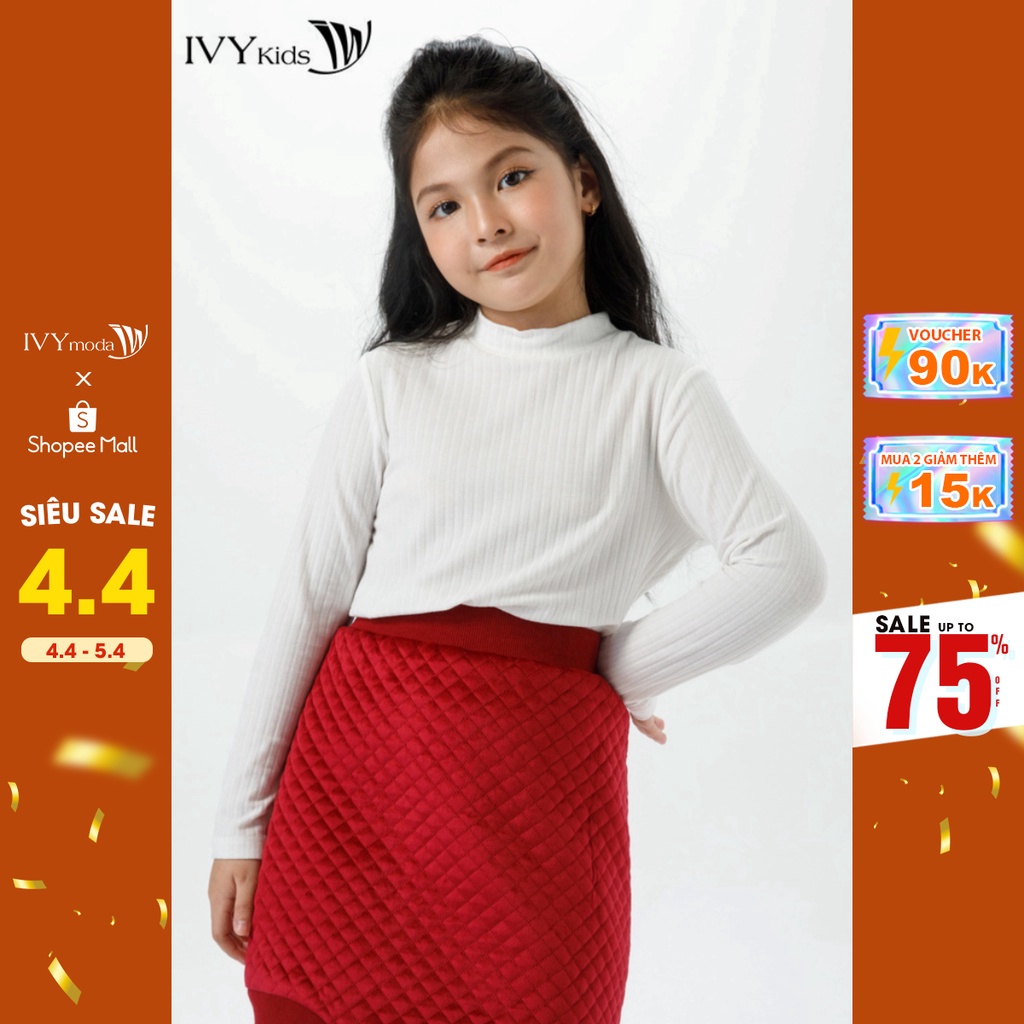 [NHẬP WABRTL5 GIẢM 10% TỐI ĐA 50K ĐH 250K ]Áo thun cổ lọ bé gái IVY moda MS 58G1477