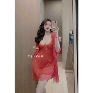 Đầm voan kèm choàng bigsize