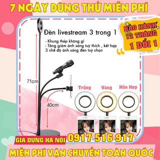[BH 12 tháng] Đèn Livestream, Đèn Live Stream Đa Năng Để Bàn 3 trong 1