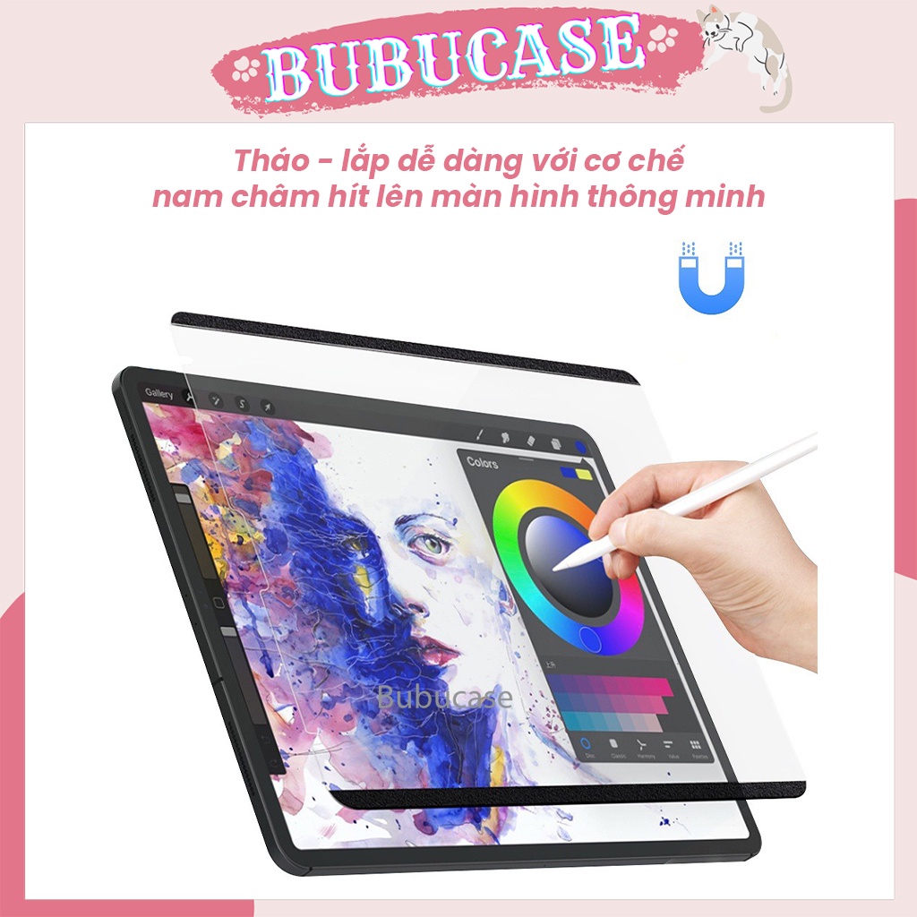 Dán Màn Hình iPad Paperlike Nam Châm Tự Động Dính, Tháo Rời Dễ Dàng  - Chống Vân Tay, Chống Chói, Chống Trầy Xước