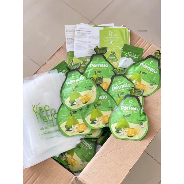 (Chính Hãng-Tem nguyên) Kẹo bưởi giảm cân chính hãng tặng kèm Detox giúp giảm cân, detox cơ thể, đẹp da