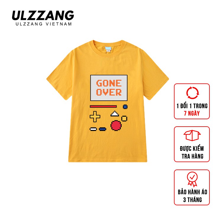 Áo thun tay lỡ ULZZANG cotton dáng unisex in hình gone over