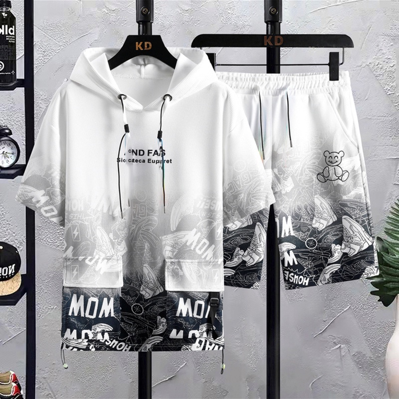 Bộ Đồ Nam Mùa Hè Áo Cộc Tay Có Mũ Túi Hộp 2 Bên Quần Short Thời Trang MixxMen QA NAM 124
