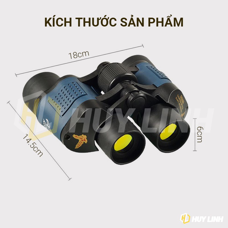 Ống nhòm 2 mắt Binoculars Night Vision 60x60 HD 3000m - Hỗ trợ tầm nhìn đêm