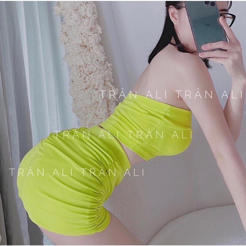 Sét áo ống và quần thun nhún chuẩn body