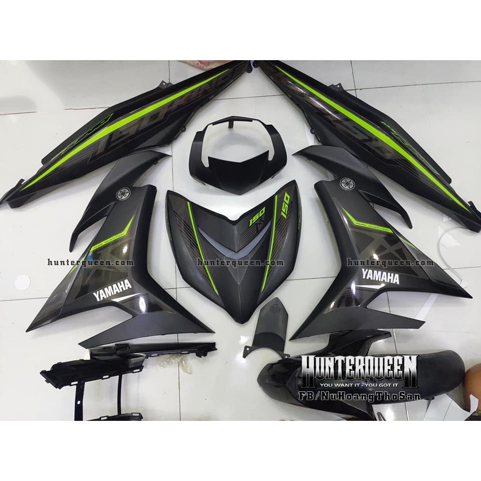 Tem Exciter 150, MX nhọn. Xe xám đen nhám. Chỉnh sửa theo yêu cầu