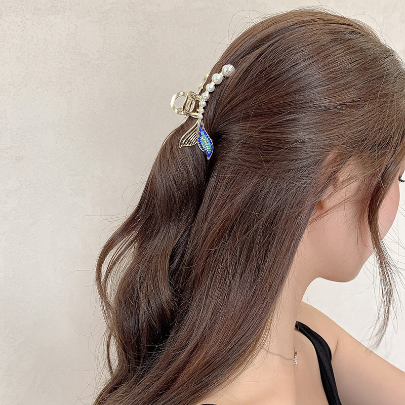 Kẹp Tóc Hình Đuôi Cá Đính Kim Cương Giả Sang Trọng Thời Trang Cho Nữ