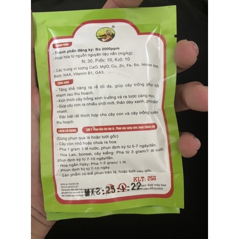Phân bón lá NPK 30-10-10+TE Cuốc Vàng Gói 25gr Phân bón siêu dưỡng cây Nảy chồi Xanh lá