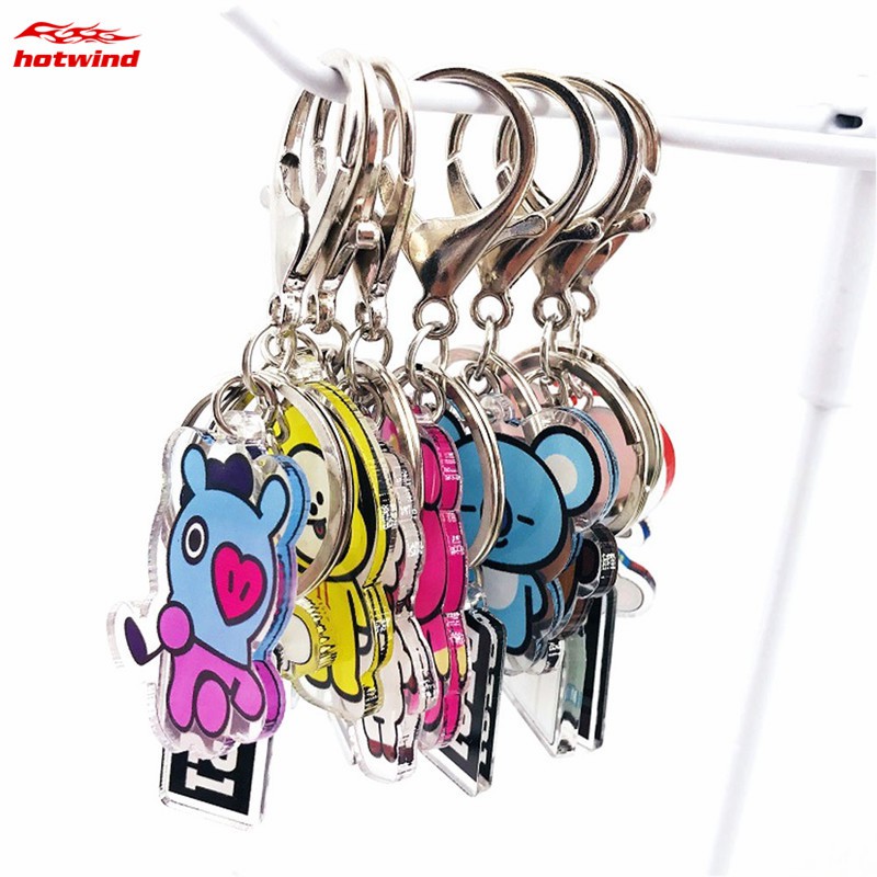 Móc khóa gắn mặt hình các thành viên nhóm nhạc KPOP BTS