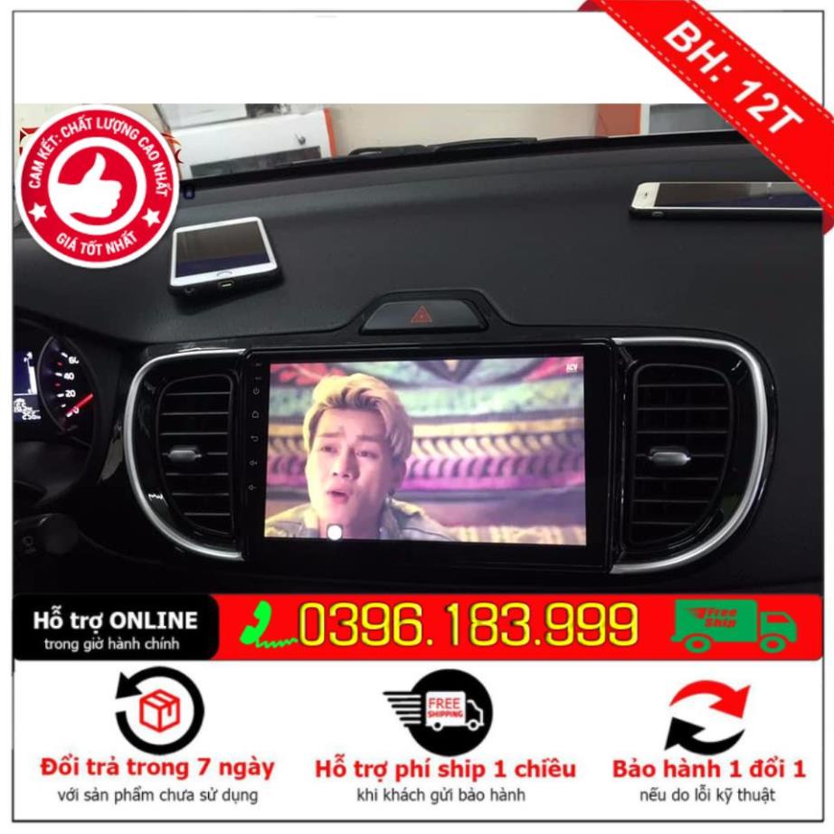 Màn hình DVD ô tô, màn hình lắp sim 4G cho xe KIA SOLUTO, RAM 2G ROM 32G, IPS chống chói, kính cường lực 2.5D