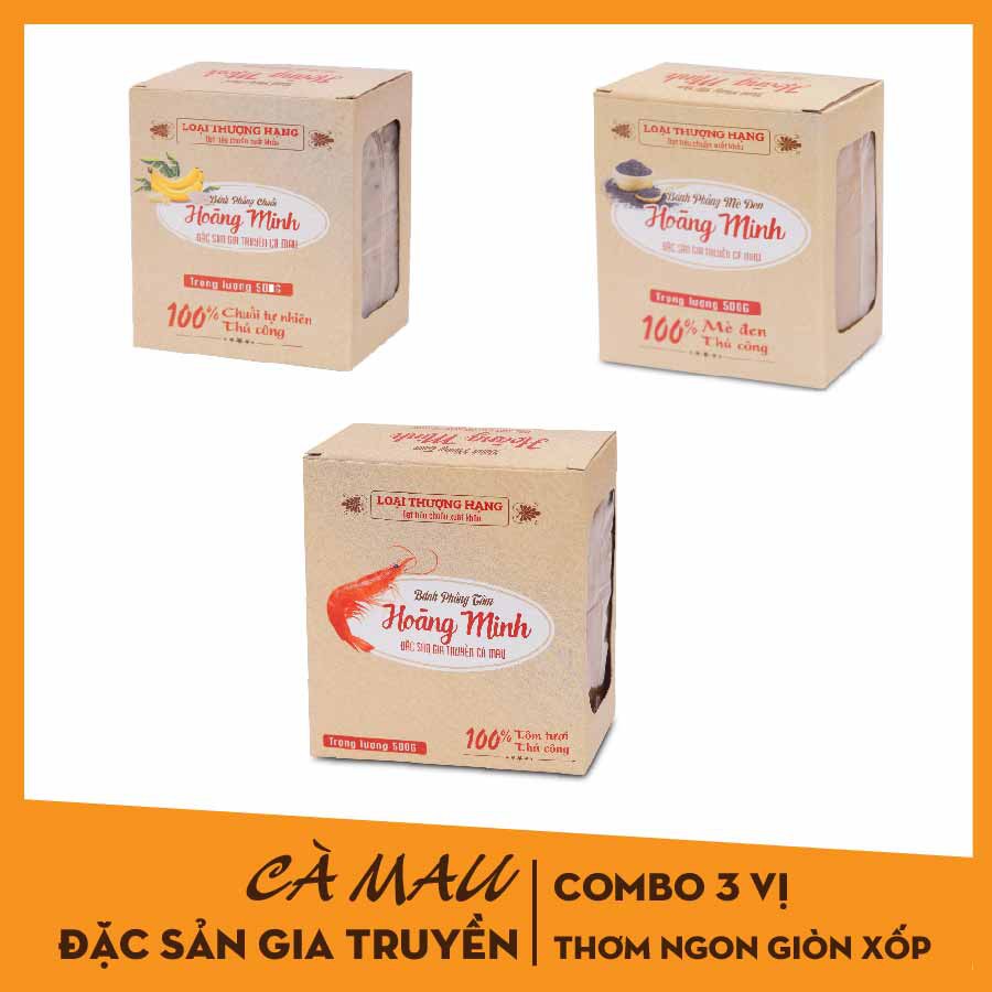 [COMBO 3 VỊ] Bánh phồng tôm Năm Căn kèm 01 hộp vị khác tùy chọn