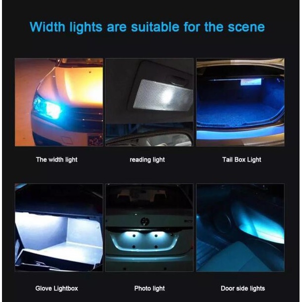 Bóng đèn xe máy xe máy T10 w5w 2835 thấu kính đèn xe phổ thông biển số xe ánh sáng chiều rộng ánh sáng