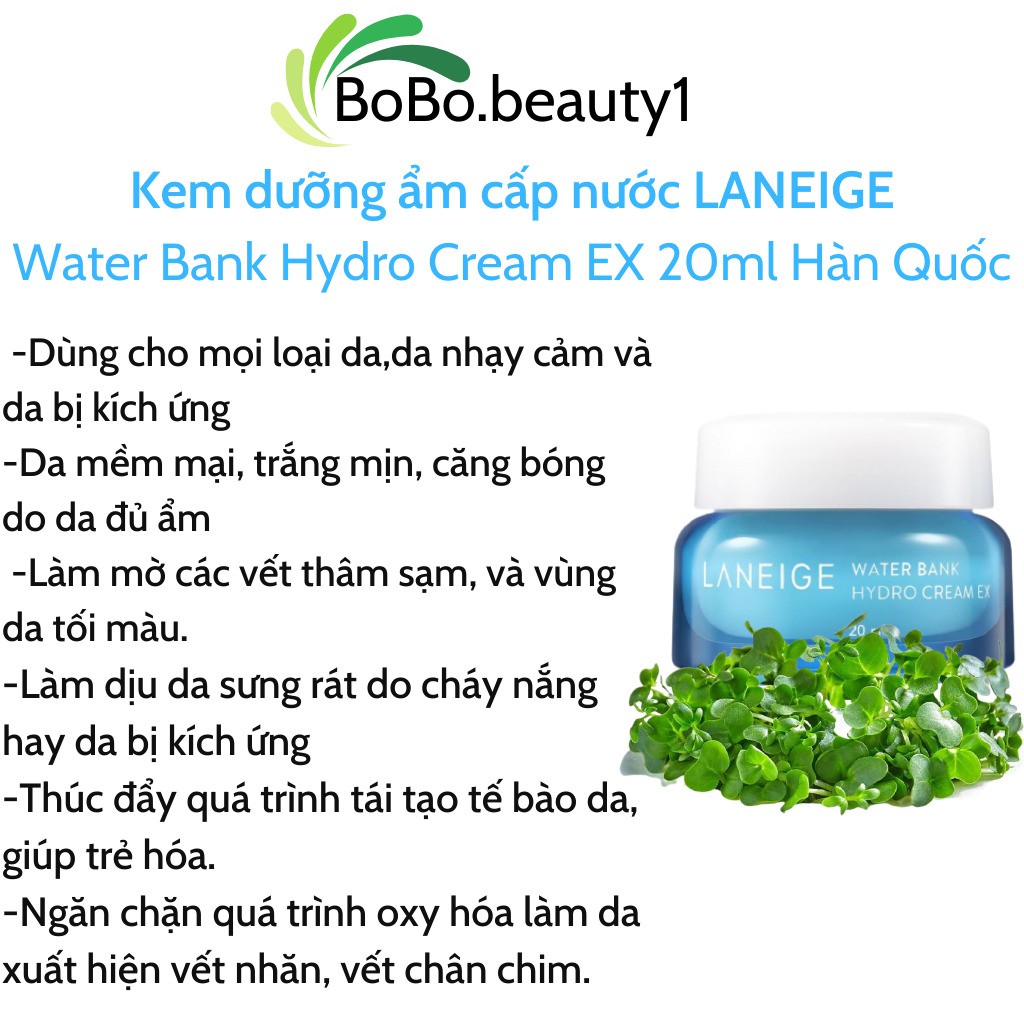 Kem dưỡng ẩm LANEIGE Hàn Quốc cấp ẩm phục hồi da làm chậm quá trình lão hóa tái tạo da 20ml