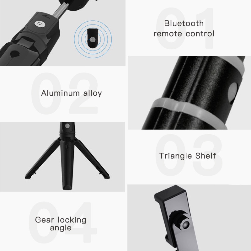 Gậy Selfie Hdoorlink Bluetooth Mini Ba Chân Mở Rộng Gấp Lại Không Dây 3 Trong 1 Cho Iproduct/ Android/ Huawei