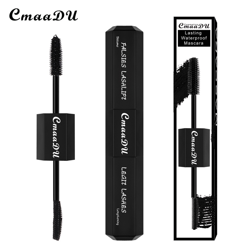 Mascara CmaaDu, chuốt mi 2 đầu uốn cong kéo dài mi màu đen nội địa trung D14 Sammi beauty