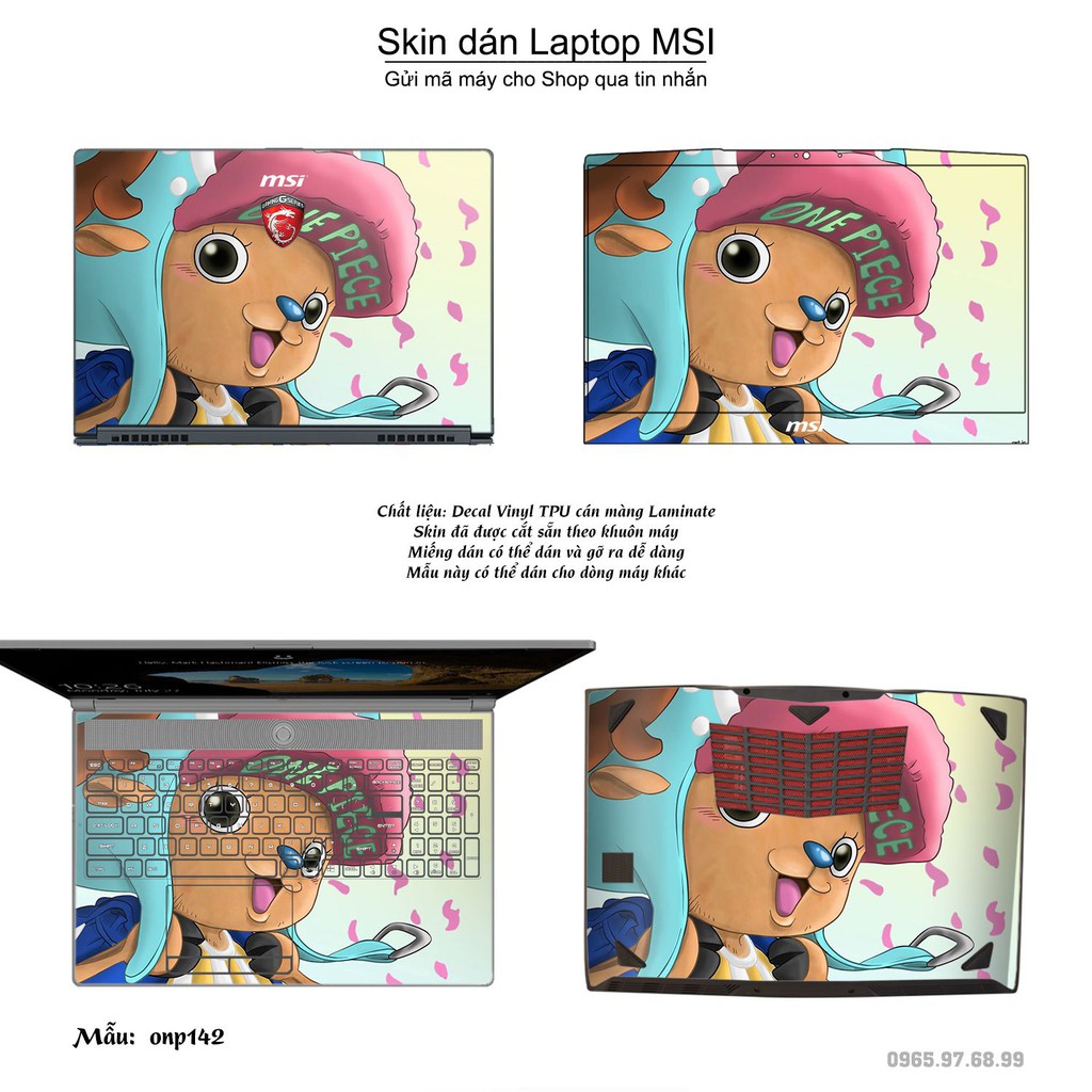 Skin dán Laptop MSI in hình One Piece nhiều mẫu 17 (inbox mã máy cho Shop)