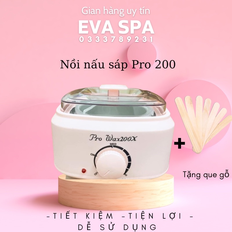 Nồi Nấu Sáp wax lông Pro 200 nấu nhanh, bền, đẹp - Tặng que gỗ