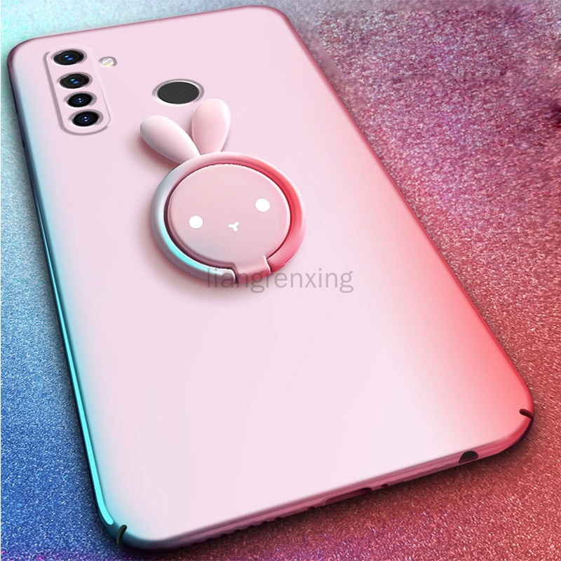 Ốp lưng realme 5 realme 5i realme 5 pro 5s realme 6i realme c3 Ốp điện thoại silicon dẻo họa tiết hoạt hình chú thỏ kèm giá đỡ cho realme 5 5i 5 pro 5s 6i c3