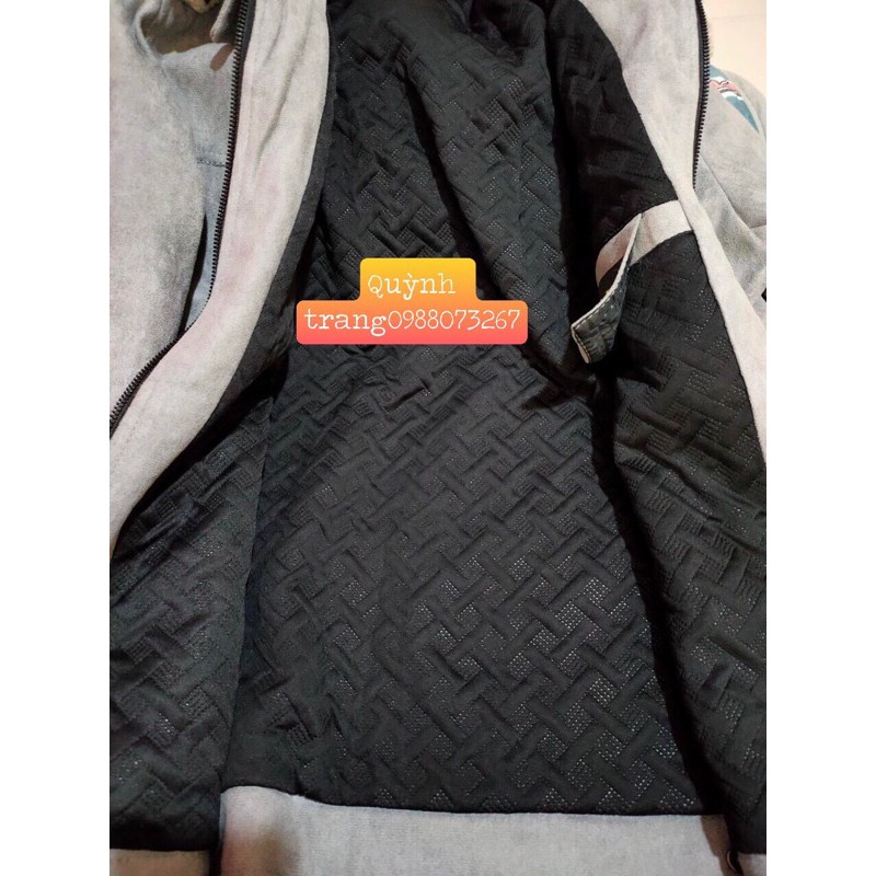 Áo da lộn trần bông cao cấp -hàng quảng châu sẵn xám 1813 2xl