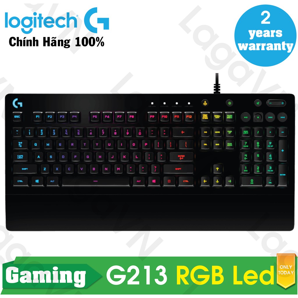 [Mã 267ELSALE hoàn 7% đơn 300K] Bàn phím game giả cơ Logitech G213 Prodigy RGB LED