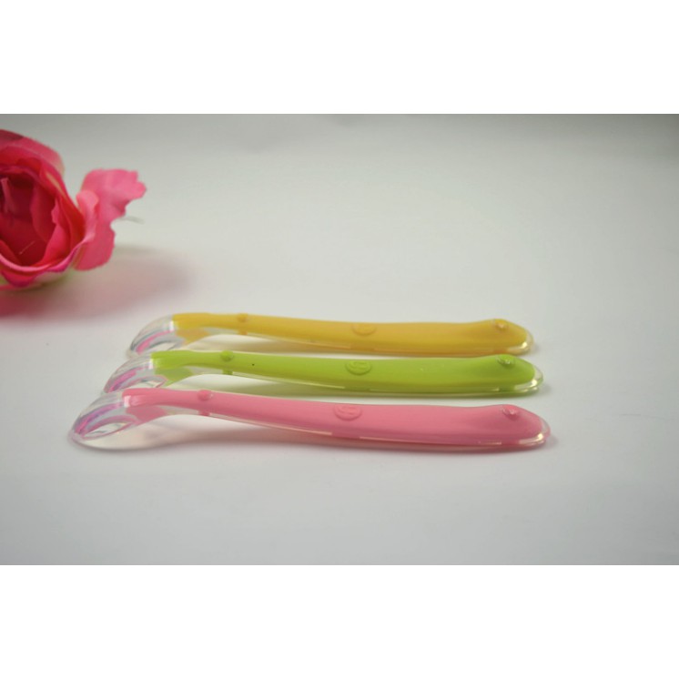 Thìa silicon ăn dặm an toàn cho bé  cán dài