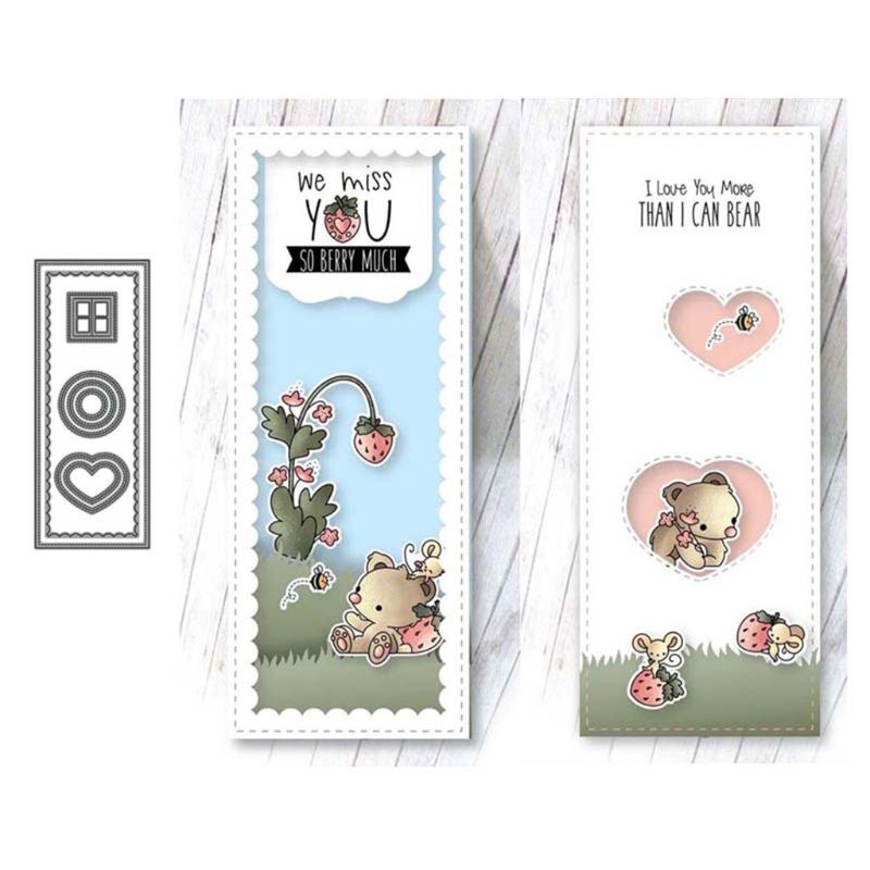 Khuôn Cắt Giấy Kim Loại 3D Hình Cửa Sổ Nhỏ Dùng Trang Trí DIY