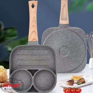 Chảo chống dính nem đá chia ngăn chia ô đúc nguyên khối dùng cho cả bếp