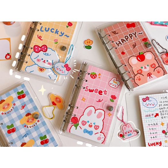 sổ a6 gấu lucky Sổ lò xo mini
