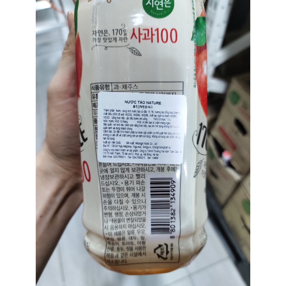 Nước táo hàn quốc 1.5l - 사과 100