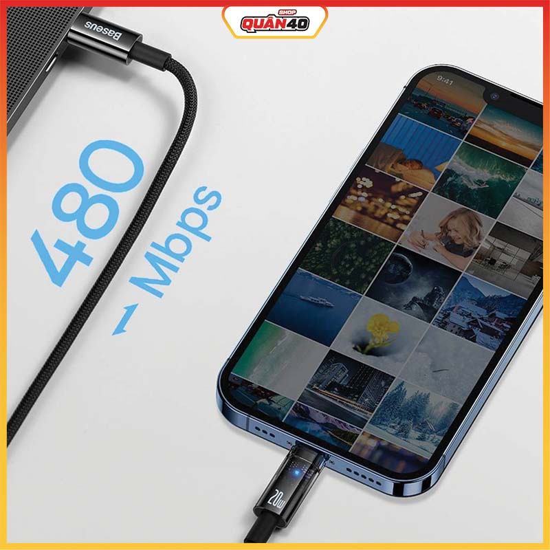 Cáp Sạc Nhanh Baseus Explorer 20W Tự Ngắt Gen2  - Hàng Chính Hãng