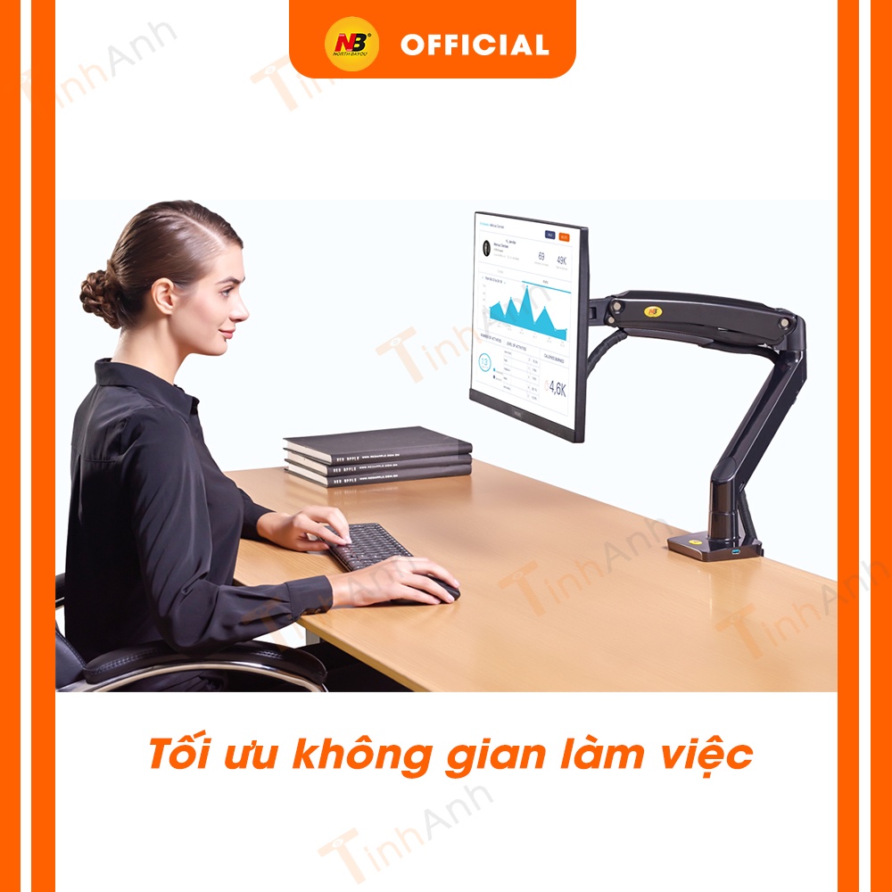 [Modem Mới 2022] Giá treo màn hình máy tính Cao Cấp NB F100A 22 - 35 inch Arm màn hình tải trọng 12Kg.