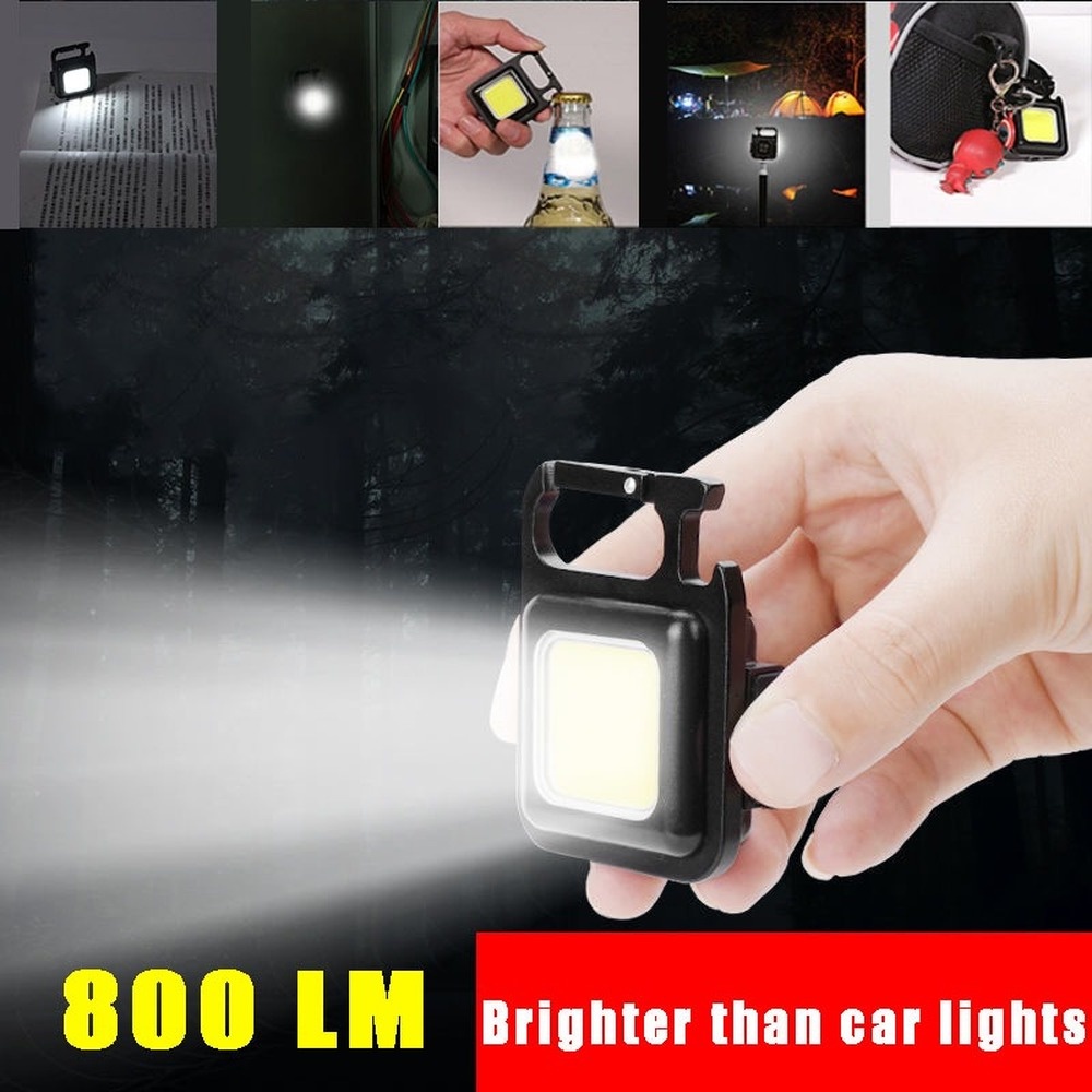 Set 2 Móc Khóa Đèn Pin Mini Sạc Usb Tiện Dụng