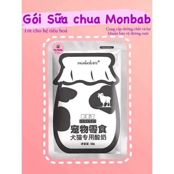 [Mã PET50K giảm Giảm 10% - Tối đa 50K đơn từ 250K] Sữa chua Monbab tốt cho hệ tiêu hoá thú cưng