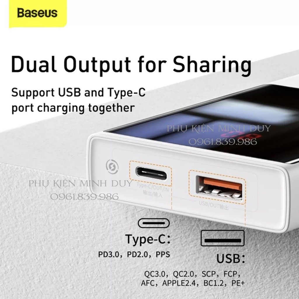 (Mẫu mới) Pin sạc dự phòng sạc nhanh Baseus Super Mini Digital Display 22.5W 10.000 và 20.000mAh ❤