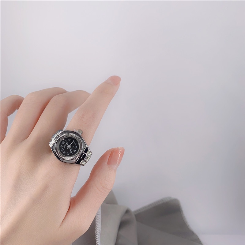 Đồng hồ đeo tay mặt tròn mini co giãn thời trang Hàn Quốc