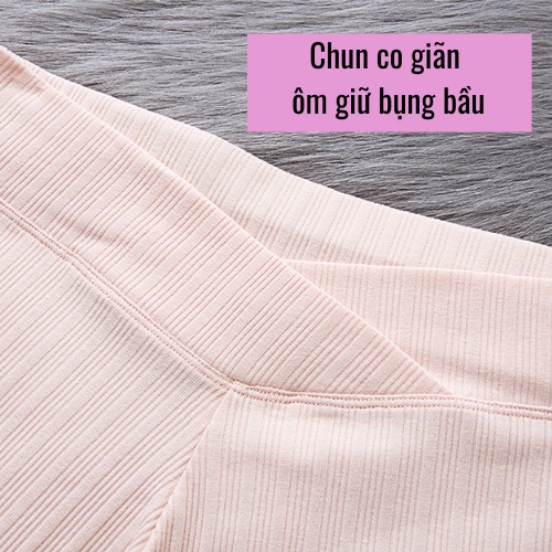 Quần mặc váy bầu cạp chéo imom vải cotton kháng khuẩn, khử mùi, co dãn da chiều, thoáng khí, cho mẹ thoải mái cả thai kỳ