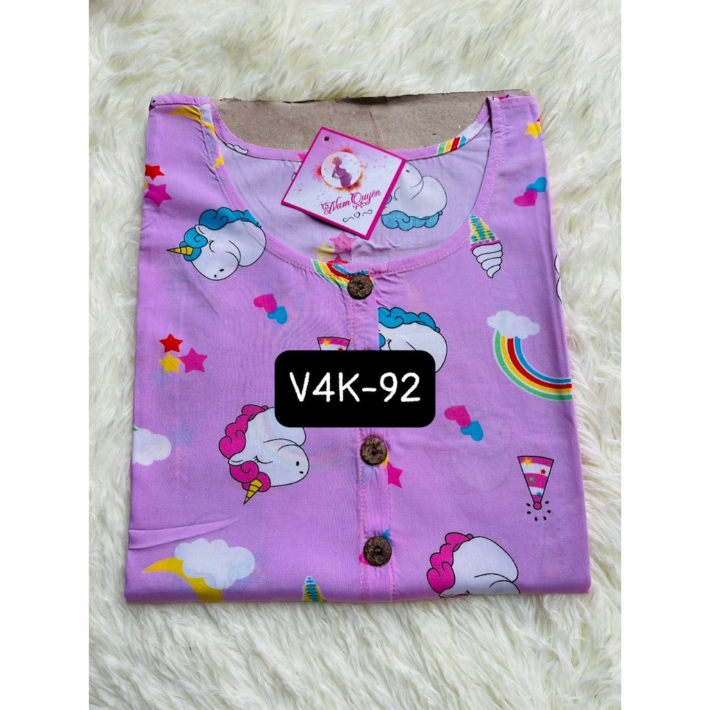 Váy bầu thiết kế 4 khuy chất  lanh thoáng mát, thoải mái mùa hè V4K